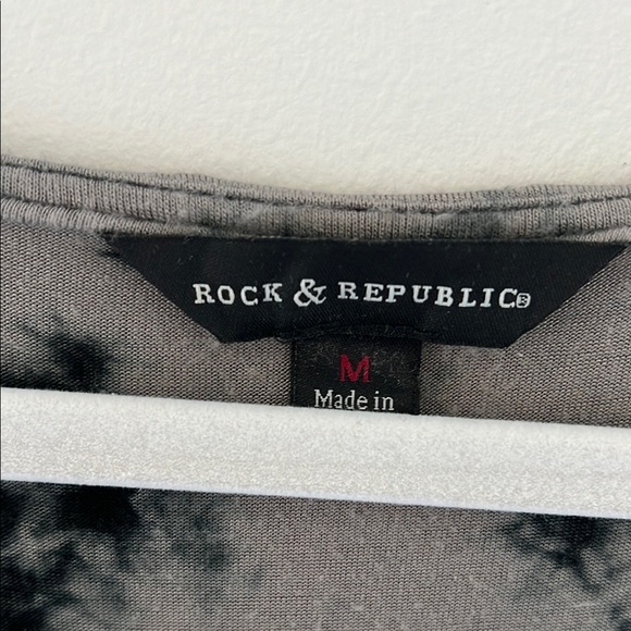 Rock & Republic Gray and Black Tie-Dye Women's Top size M - Picture 2 of 6